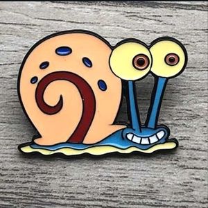 Cute enamel "Gary the Snail" push Lapel pin.
